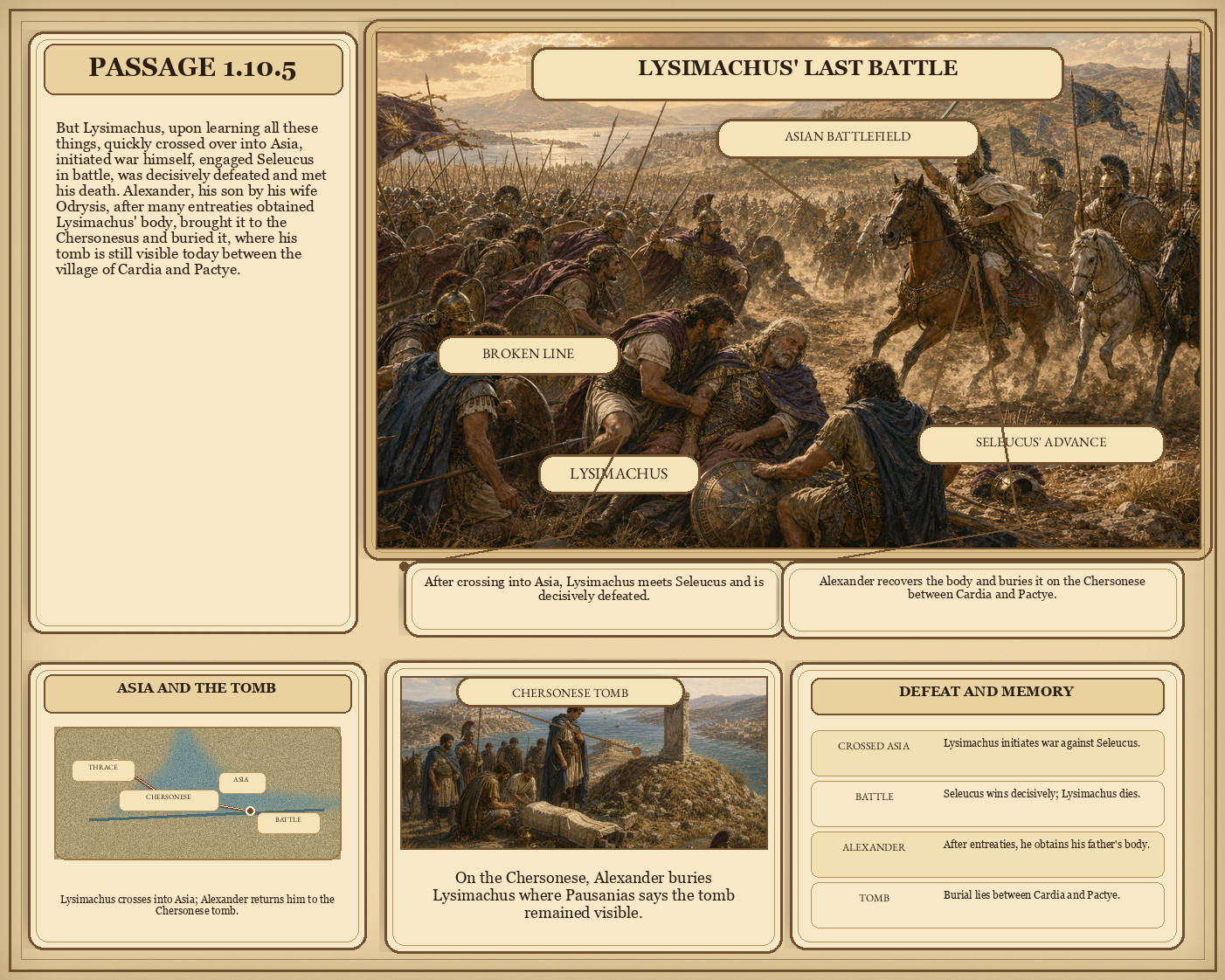 Illustrated page for Pausanias 1.10.5