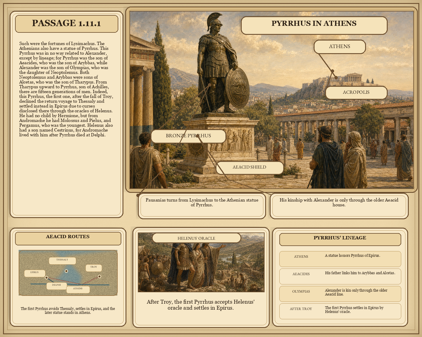 Illustrated page for Pausanias 1.11.1