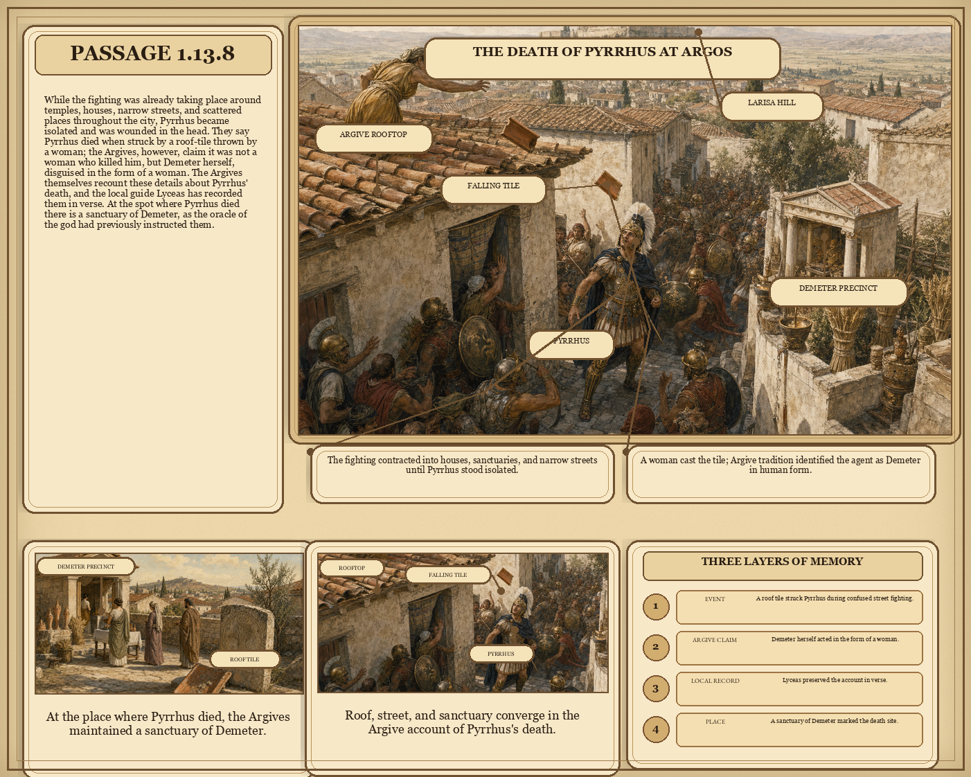 Illustrated page for Pausanias 1.13.8