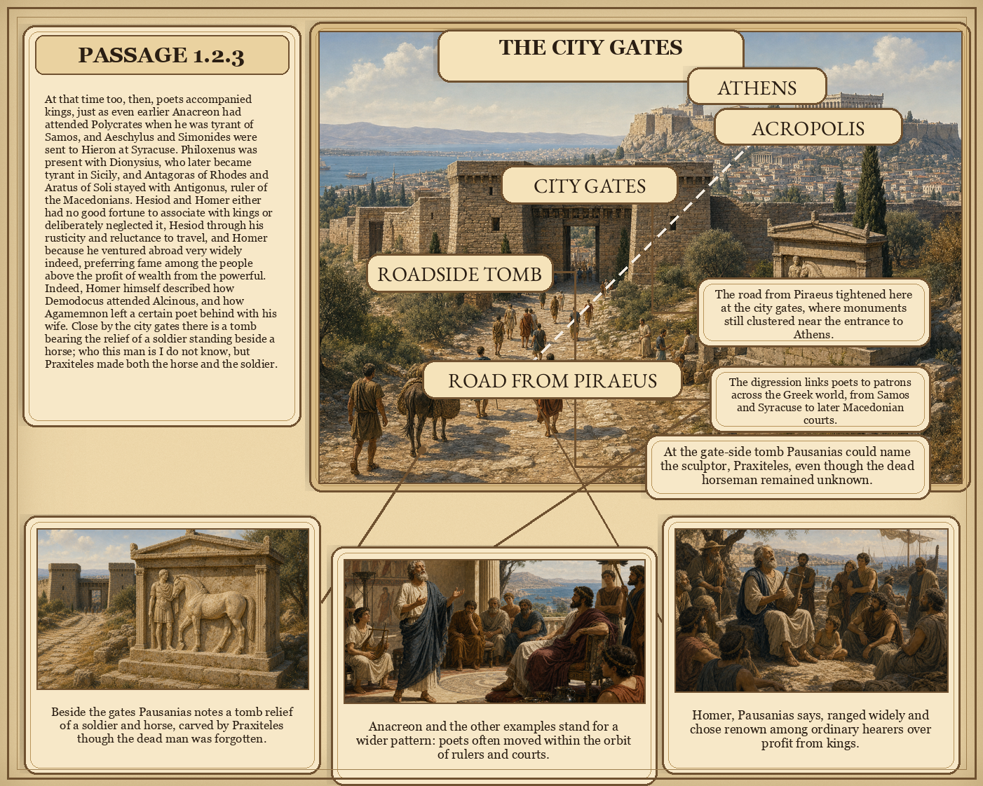 Illustrated page for Pausanias 1.2.3