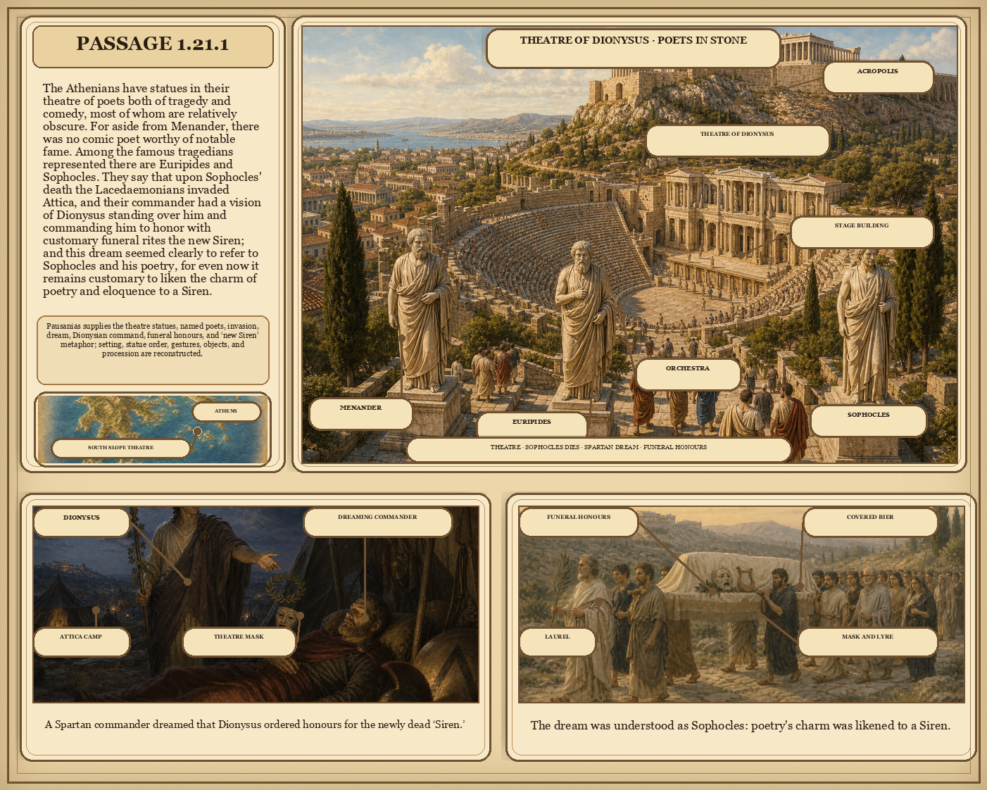 Illustrated page for Pausanias 1.21.1