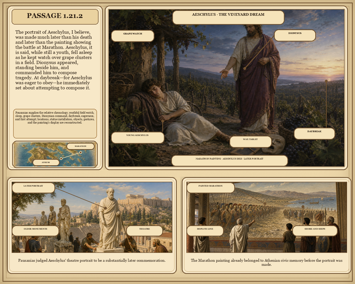 Illustrated page for Pausanias 1.21.2
