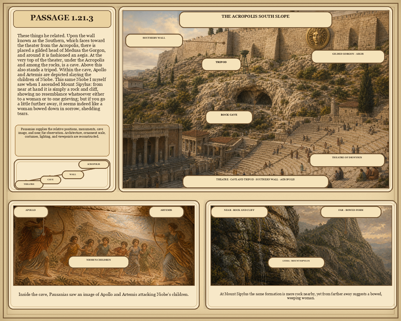 Illustrated page for Pausanias 1.21.3