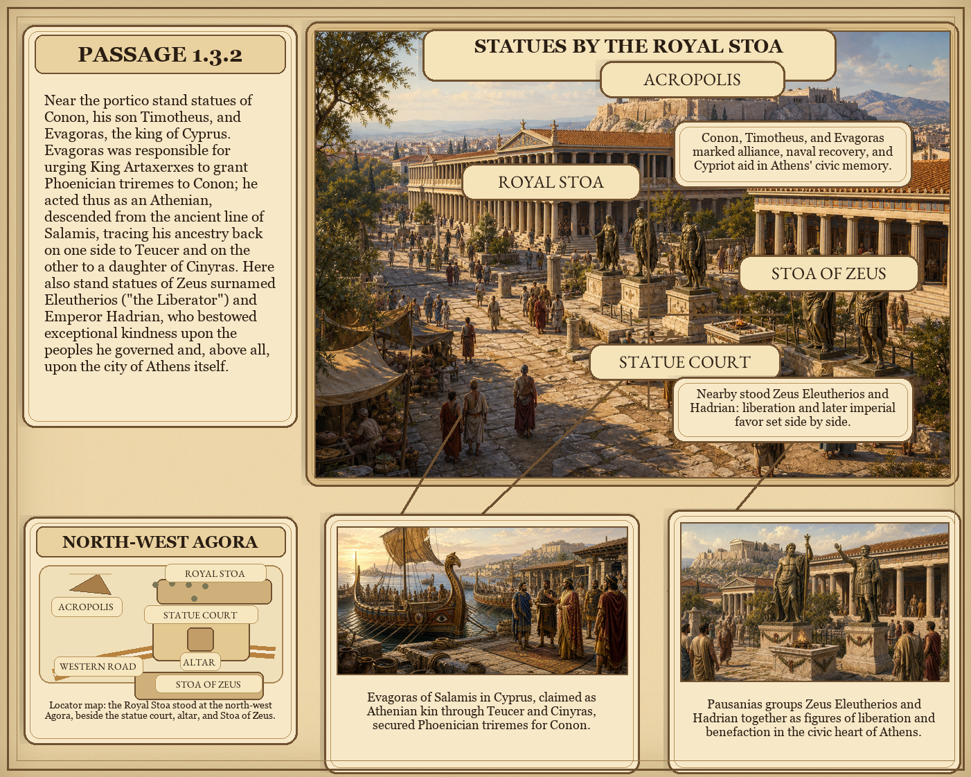 Illustrated page for Pausanias 1.3.2