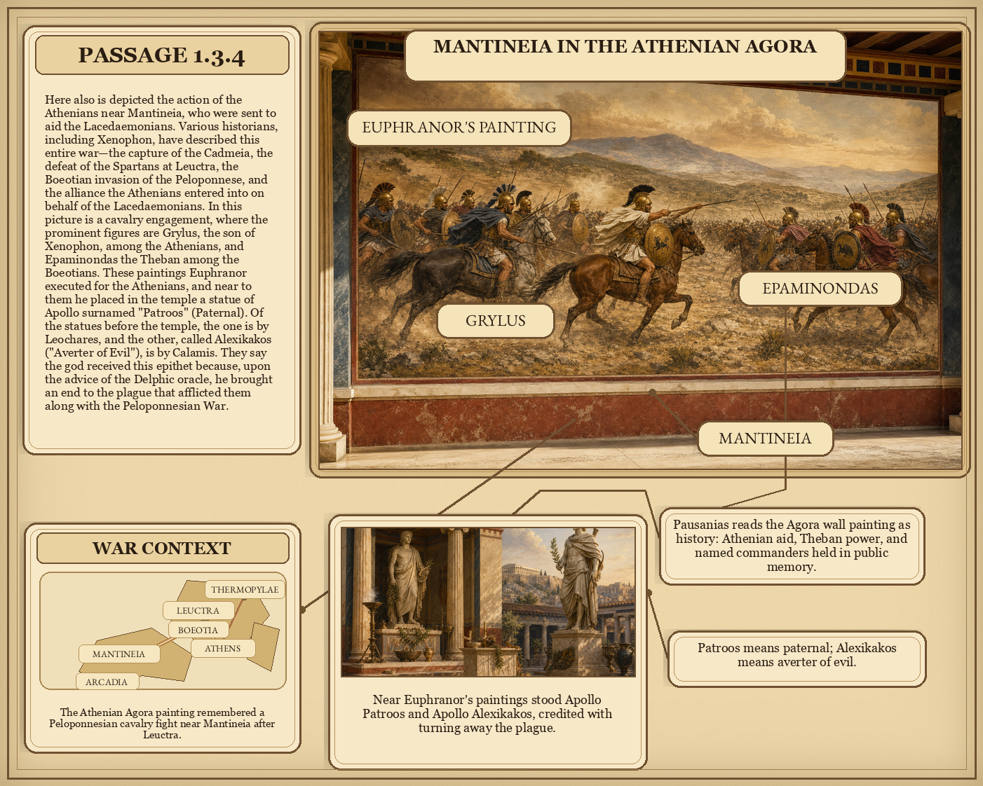Illustrated page for Pausanias 1.3.4