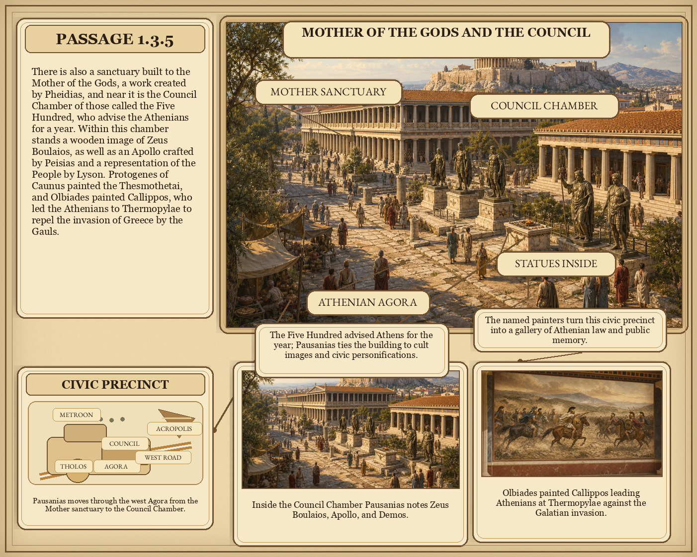 Illustrated page for Pausanias 1.3.5