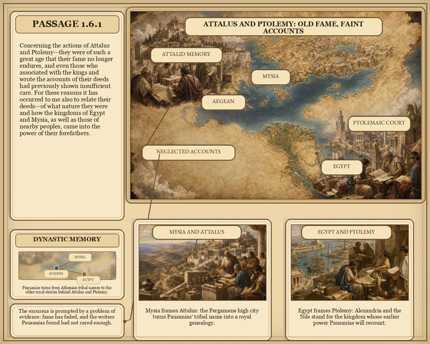 Illustrated page for Pausanias 1.6.1