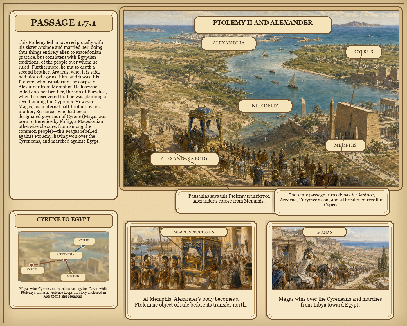Illustrated page for Pausanias 1.7.1