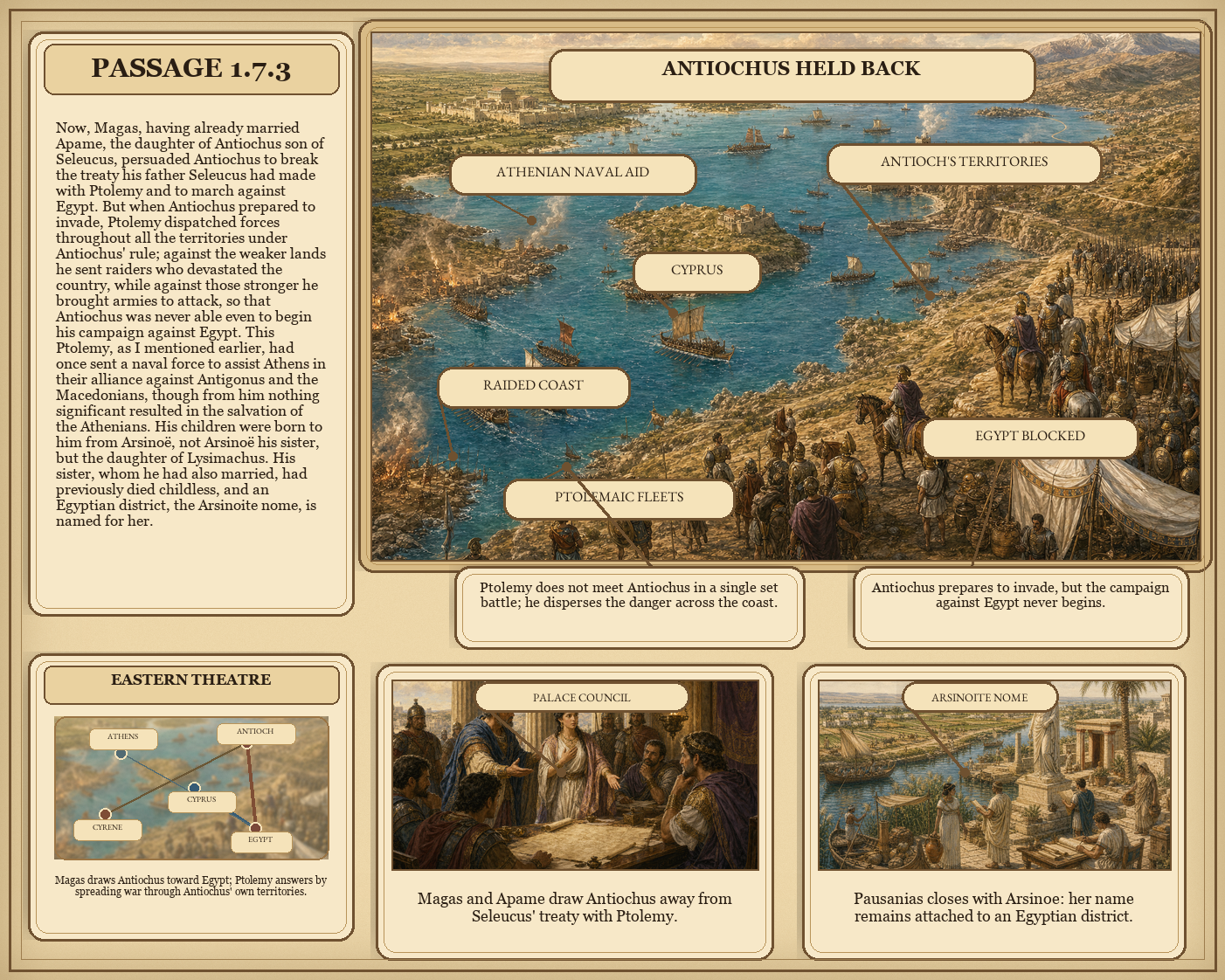Illustrated page for Pausanias 1.7.3