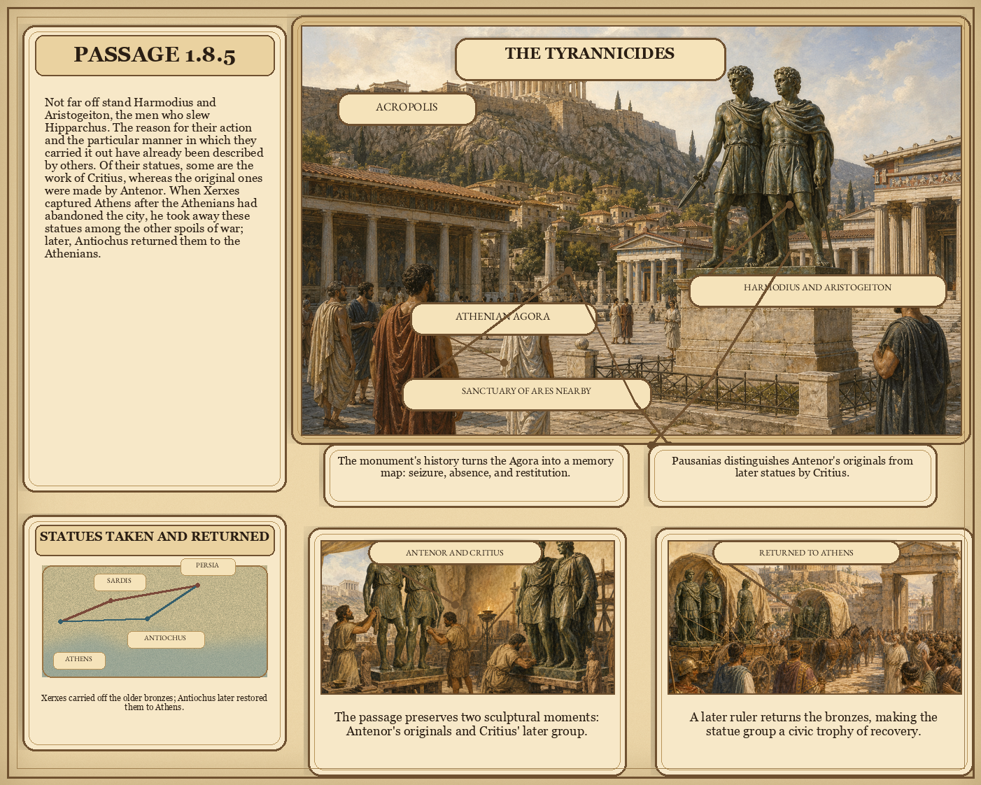 Illustrated page for Pausanias 1.8.5