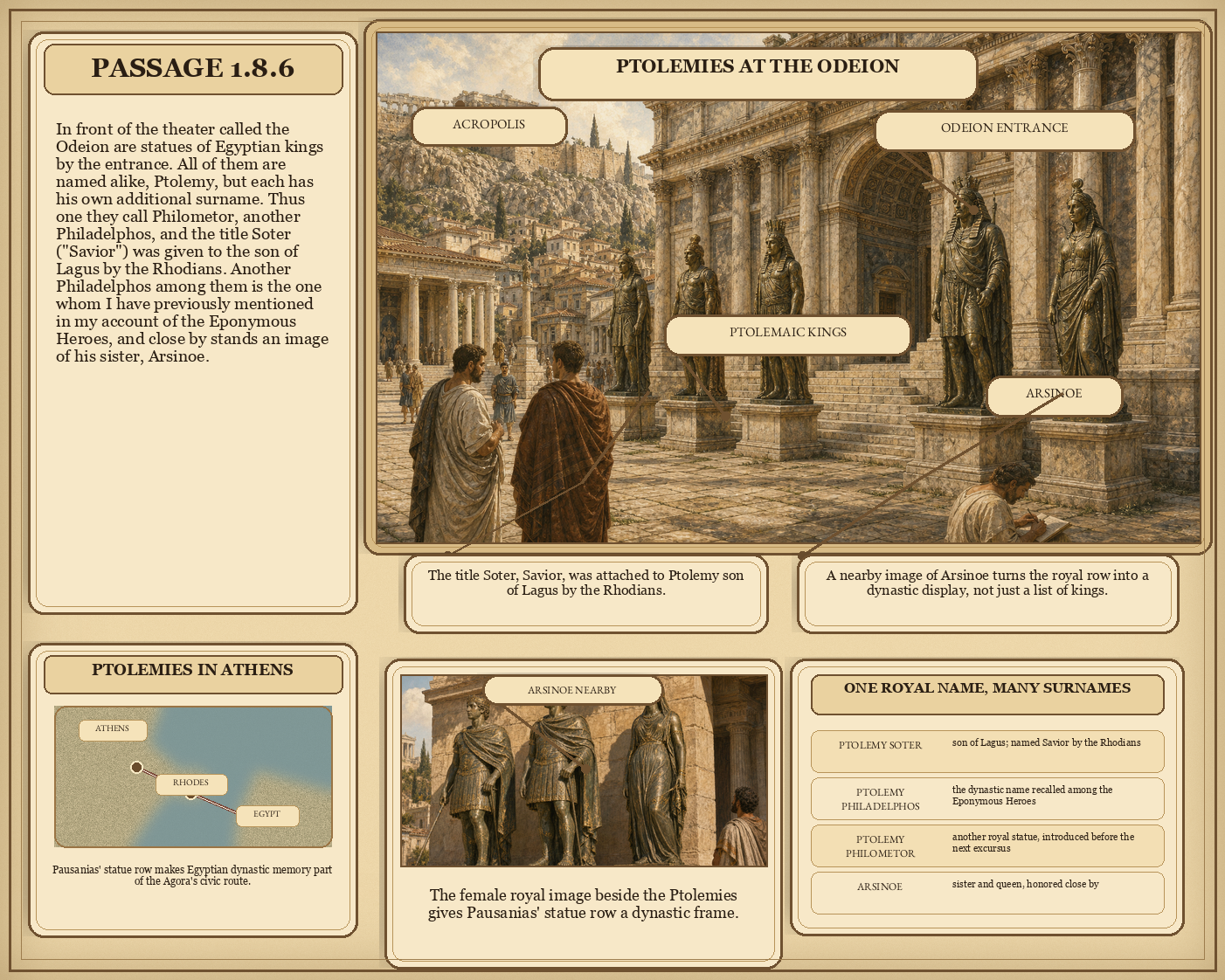 Illustrated page for Pausanias 1.8.6