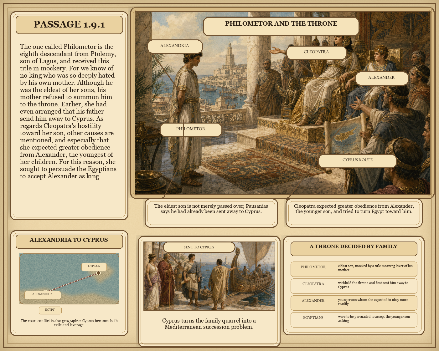 Illustrated page for Pausanias 1.9.1
