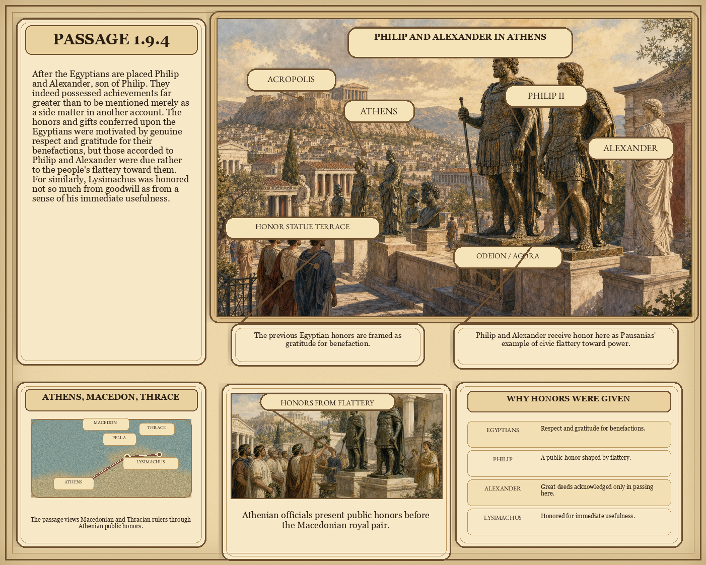 Illustrated page for Pausanias 1.9.4